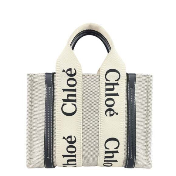 Chloe Cream and Black Tote Bag - Picture 1 of 8
